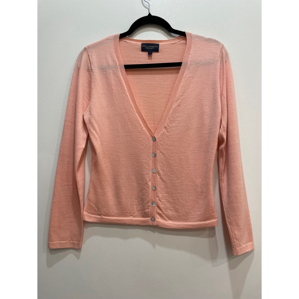 Paul Costelloe Dressage Wool Cardigan Size 2 Capsule Wardrobe Preppy Academia